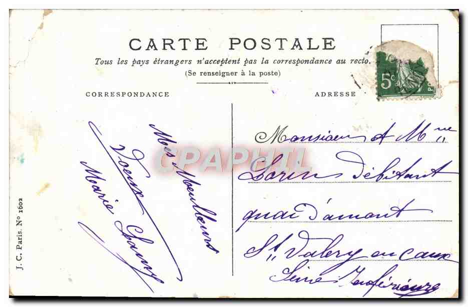 CPA Fantaisie Oiseaux — Verso