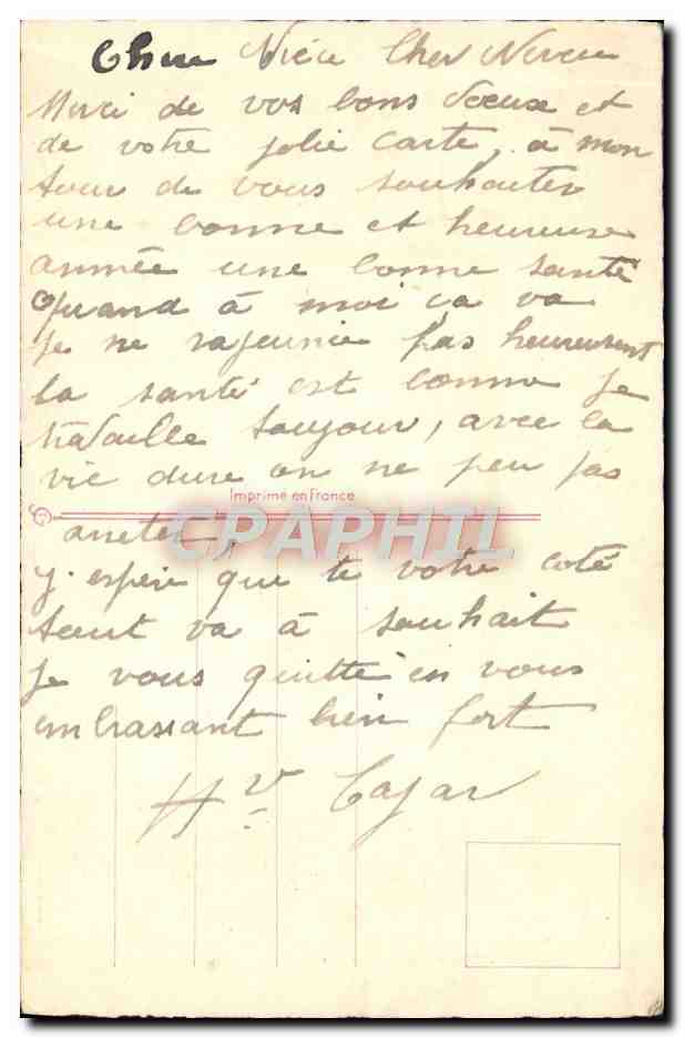 CPA Fantaisie Bonne annee — Verso