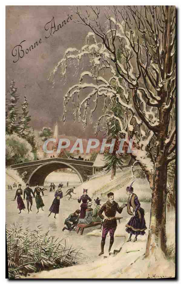 CPA Fantaisie Femmes Patin a glace