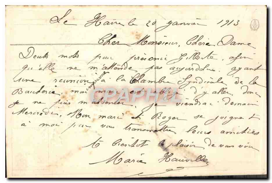 CPA Fantaisie Houx — Rückseite