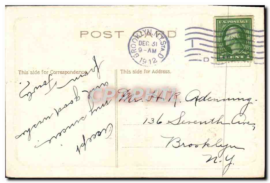 CPA Fantaisie Bonne annee — Verso