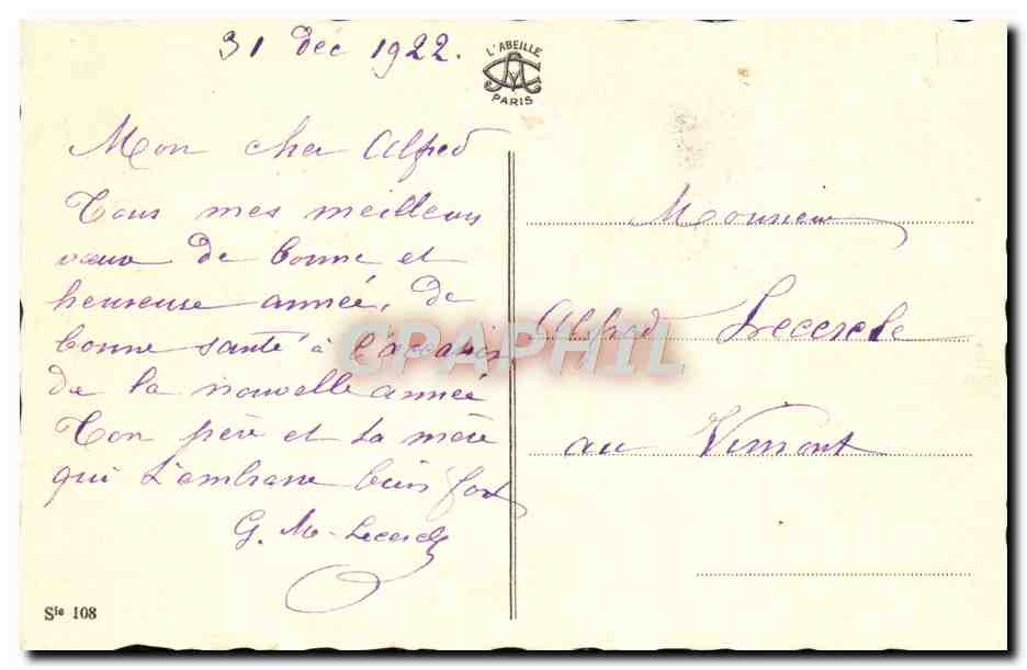 CPA Fantaisie Fleurs — Verso
