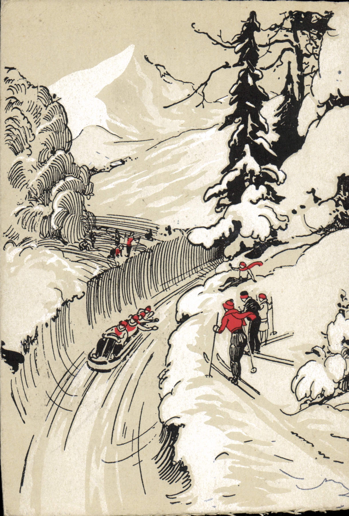 CPA Fantaisie Luge Ski 