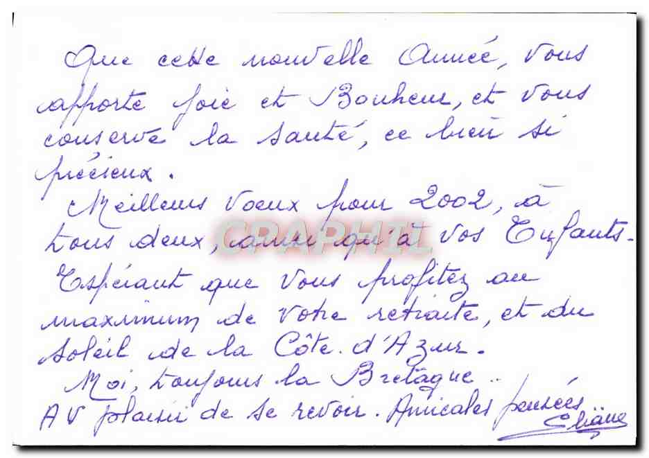 CPM Fantaisie Bonne annee — Rückseite