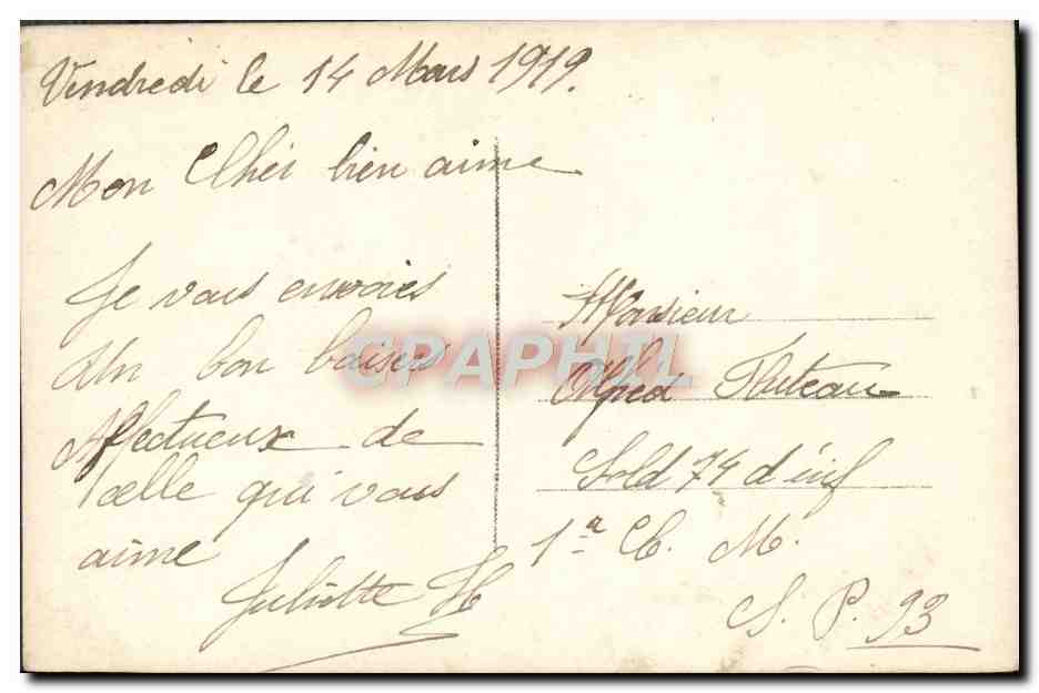 Junges Paar in Flirt-Szene — Verlag DIX, Nr. 1325 — Rückseite