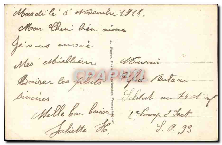 CPA Fantaisie Femme  — Rückseite