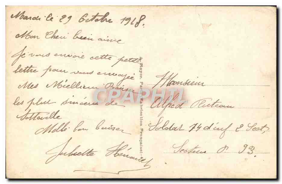 CPA Fantaisie Femme  — Rückseite