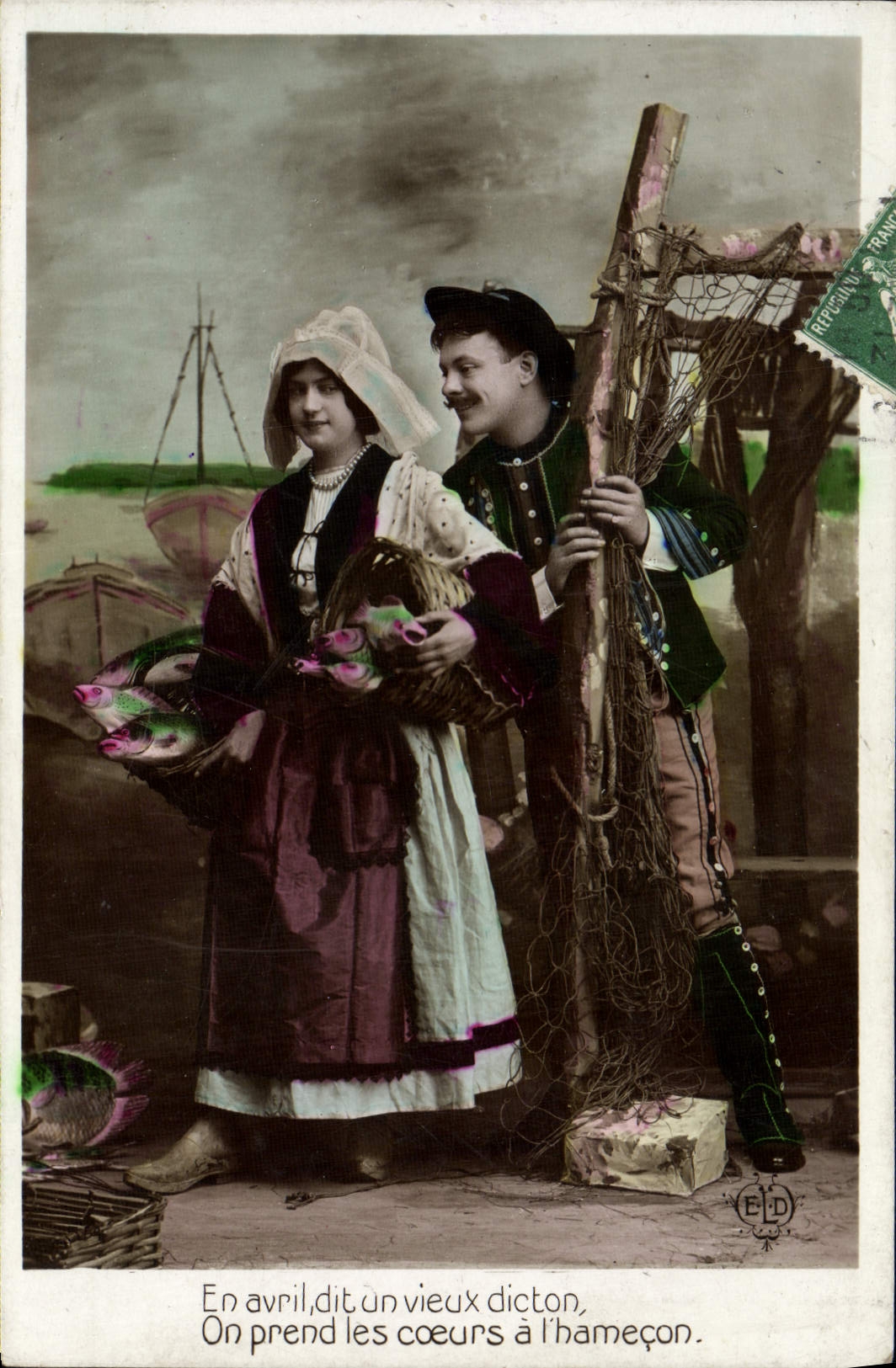 Pêcheurs à l'hameçon — dicton d'avril — ELD