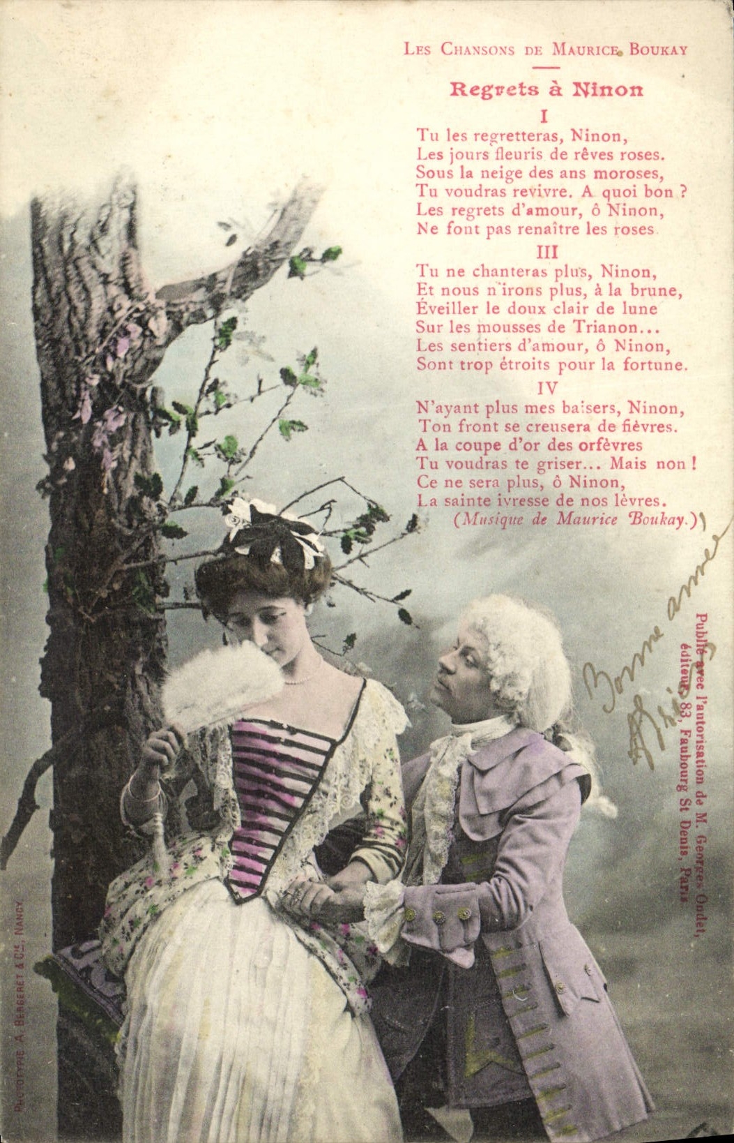 Deux femmes sous un arbre — Les Chansons de Maurice Boukay — Éditeur : Imprimerie de M. Georges Quidel, Paris