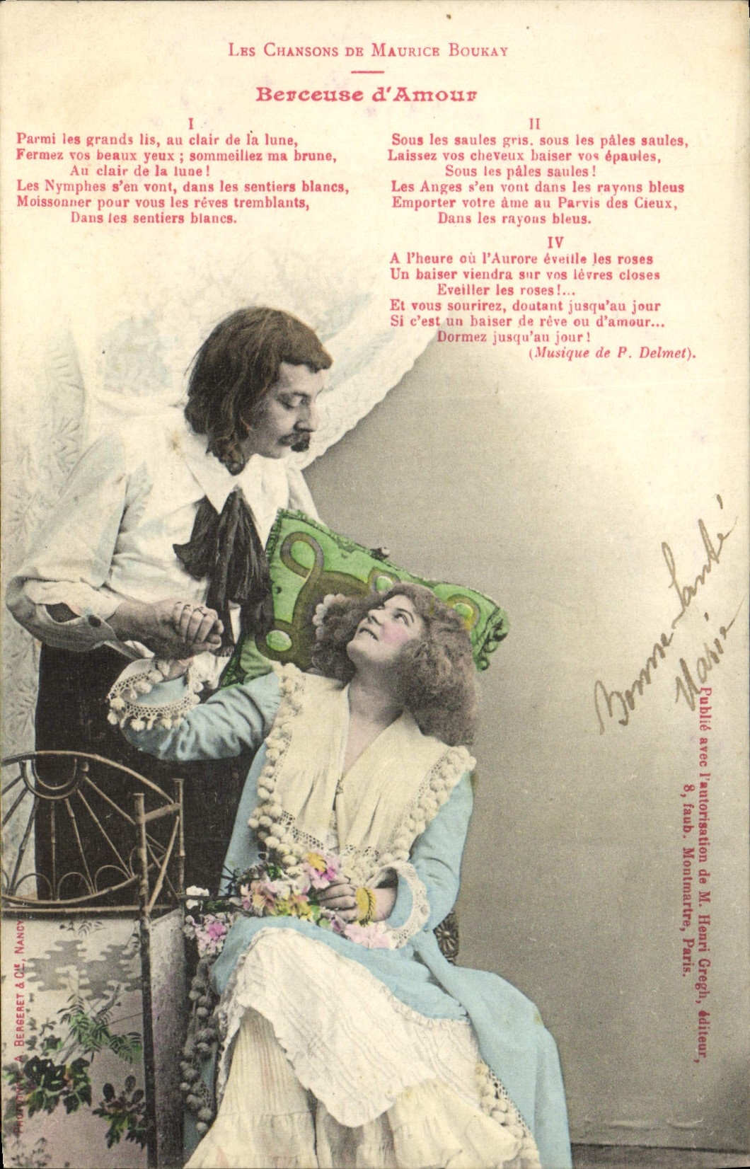 Berceuse d'Amour — Les Chansons de Maurice Boukay — éditeur Bernard & Cie, Nancy