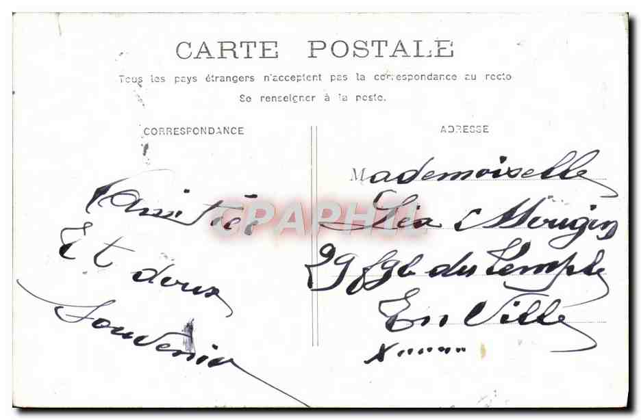 CPA Fantaisie Femme Oiseau — Verso