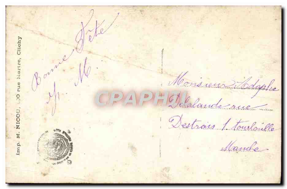 CPA Fantaisie Femme  — Verso