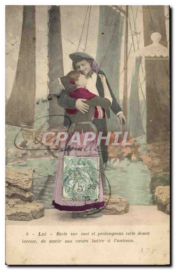 Amoureux au port — scène romantique — éditeur non identifié, n° de série 584
