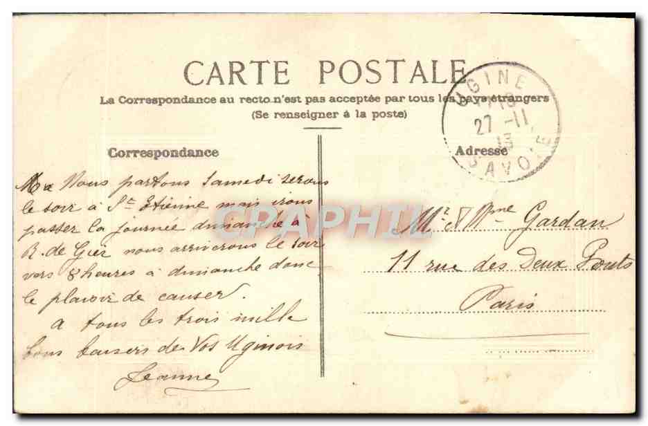 Cavalier et enfant sur un cheval — forêt — éditeur non visible — Achterkant