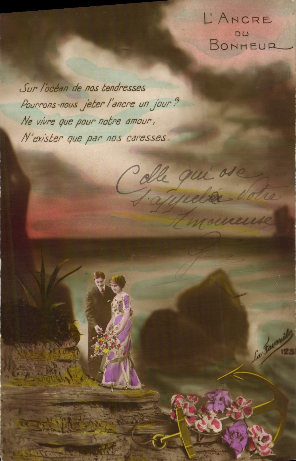 CPA Fantaisie Femme L'ancre du bonheur