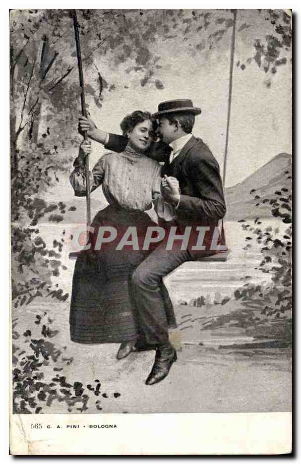 Couple sur balançoire — Bologne — C. A. PINI • BOLOGNA