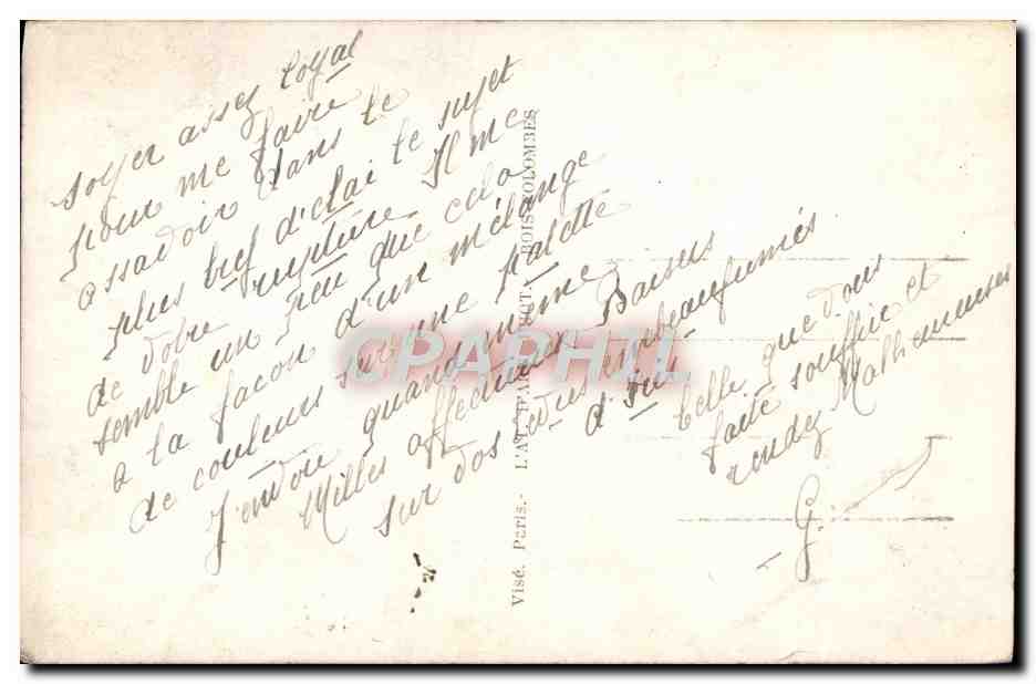 Couple amoureux — carte de vœux avec poème — Furia, n° 423/4 — Reverso