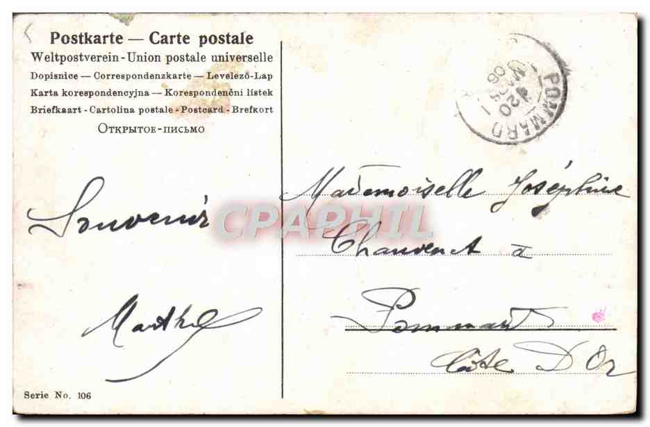 CPA Fantaisie Femme  — Verso
