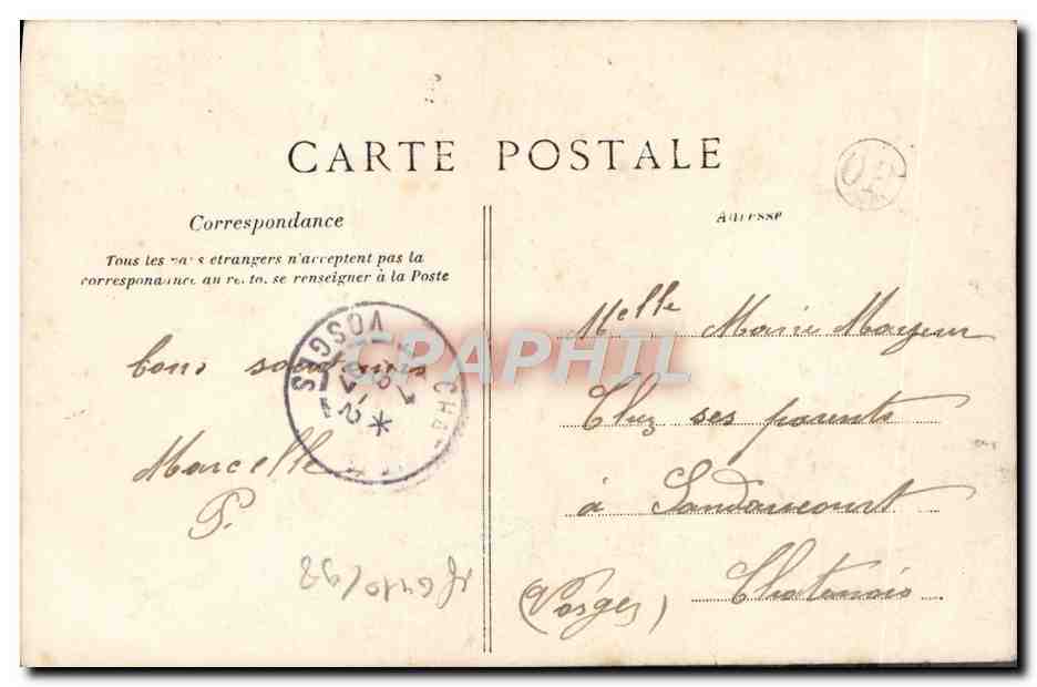 CPA Fantaisie Femme eventail — Verso