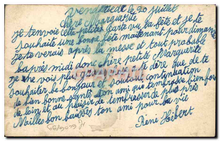 Jeune couple enlacé — texte amoureux — éditeur inconnu — Verso