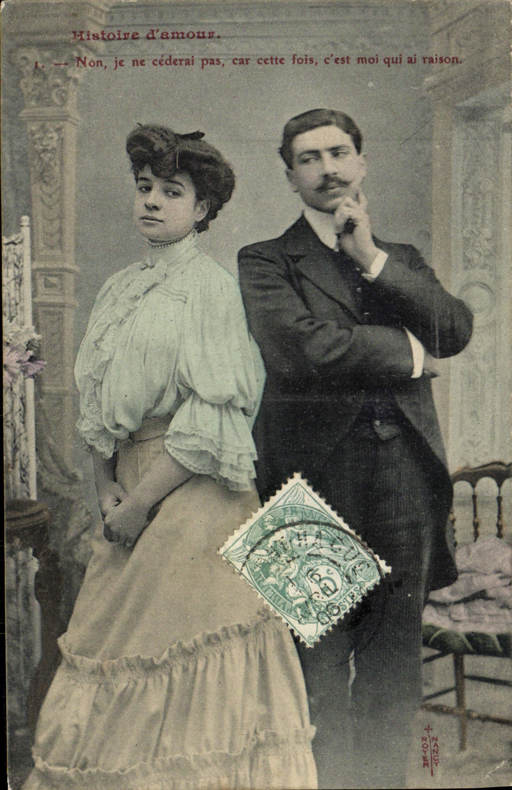 CPA Fantaisie Femme Histoire d'amour