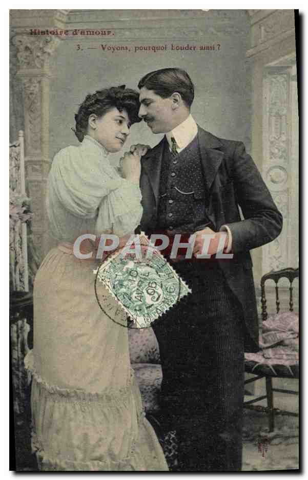 CPA Fantaisie Femme Histoire d'amour