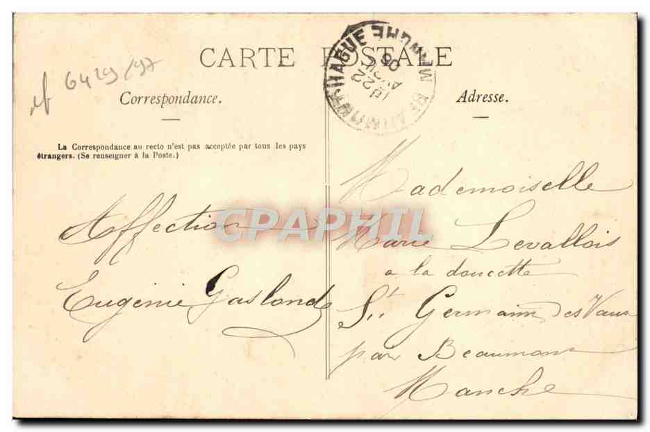 CPA Fantaisie Femme Histoire d'amour — Rückseite