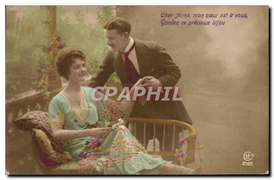 Couple amoureux — scène de balcon — éditeur LFO n° 2102