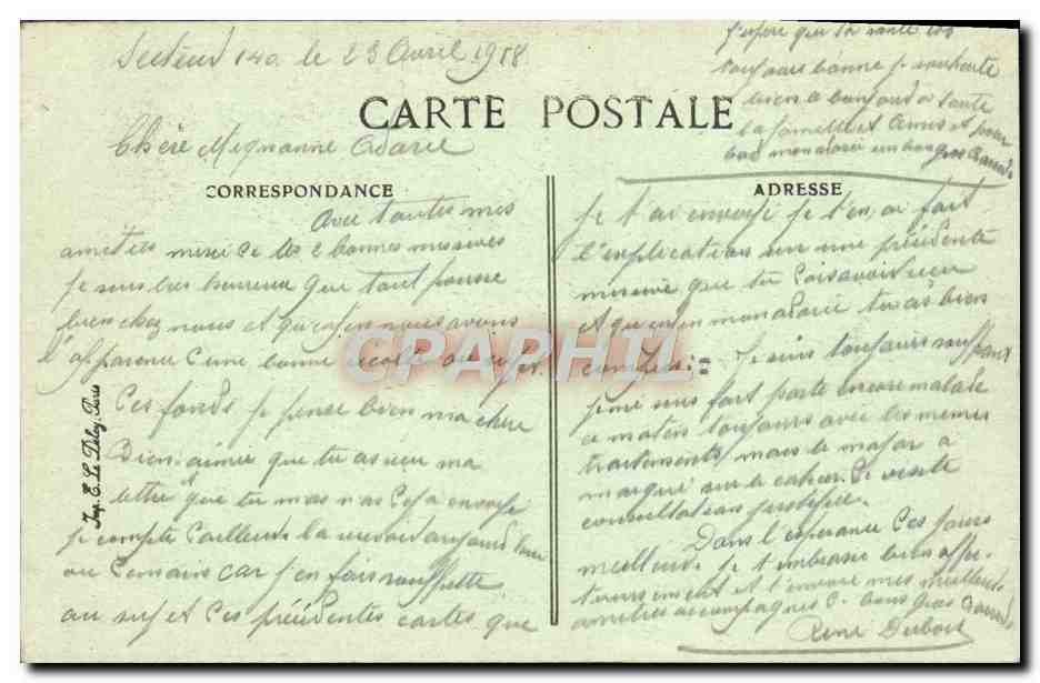 CPA Fantaisie Femme Enfant — Verso