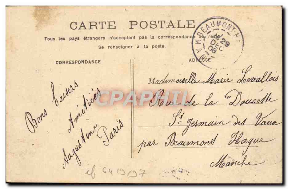 CPA Fantaisie Femme  — Verso