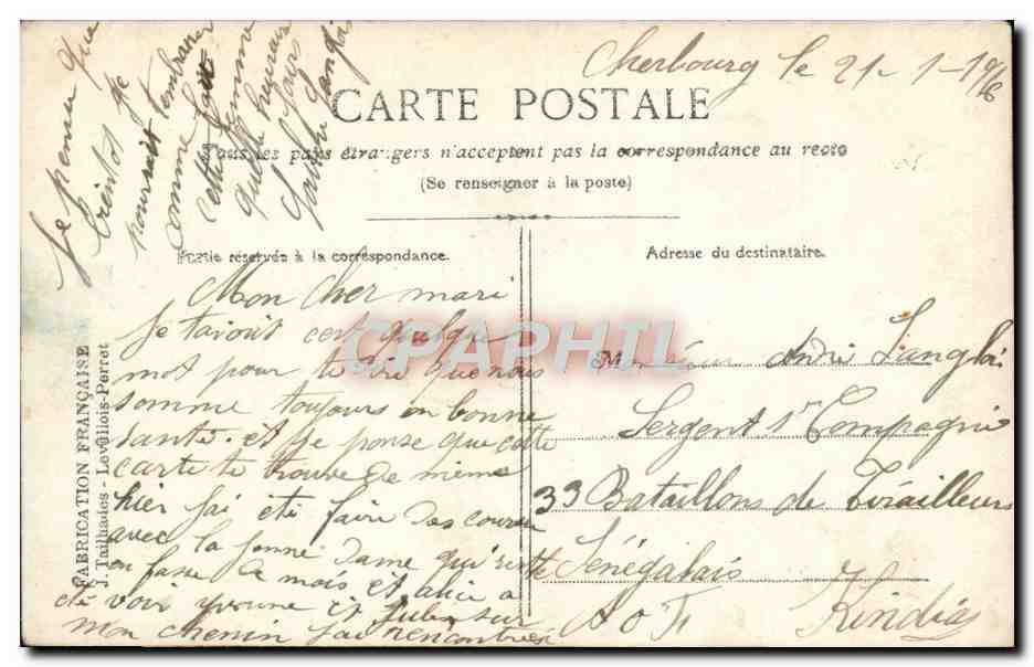 Liebendes Paar im Bett — Verdientes Ruhen — Montanges, Alt-Paris, n°51/2, Verlag IDÉA — Rückseite