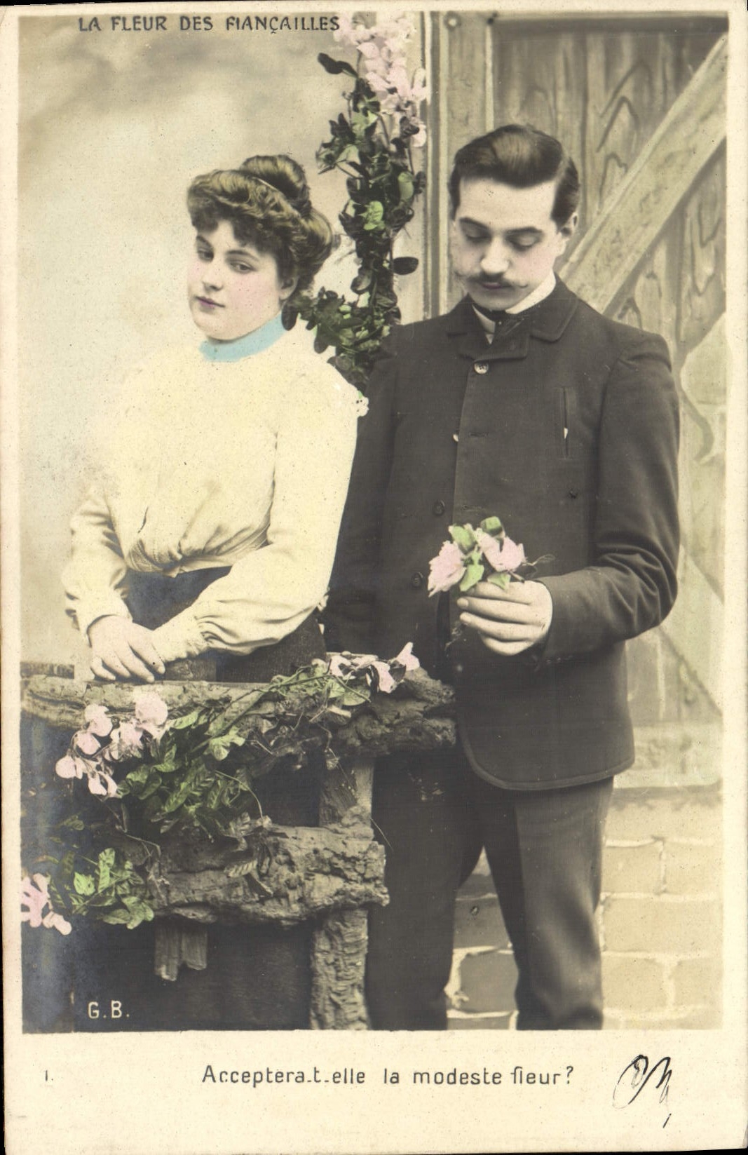 CPA Fantaisie Femme La fleur des fiancailles