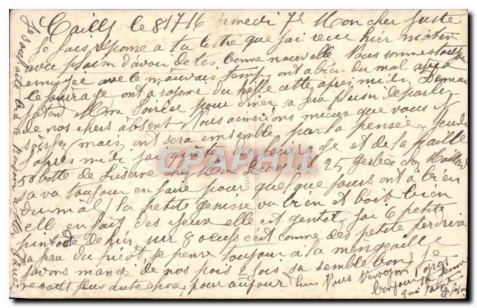 El Amor en Aerostato — Visé Paris 2279/1 AA — Reverso