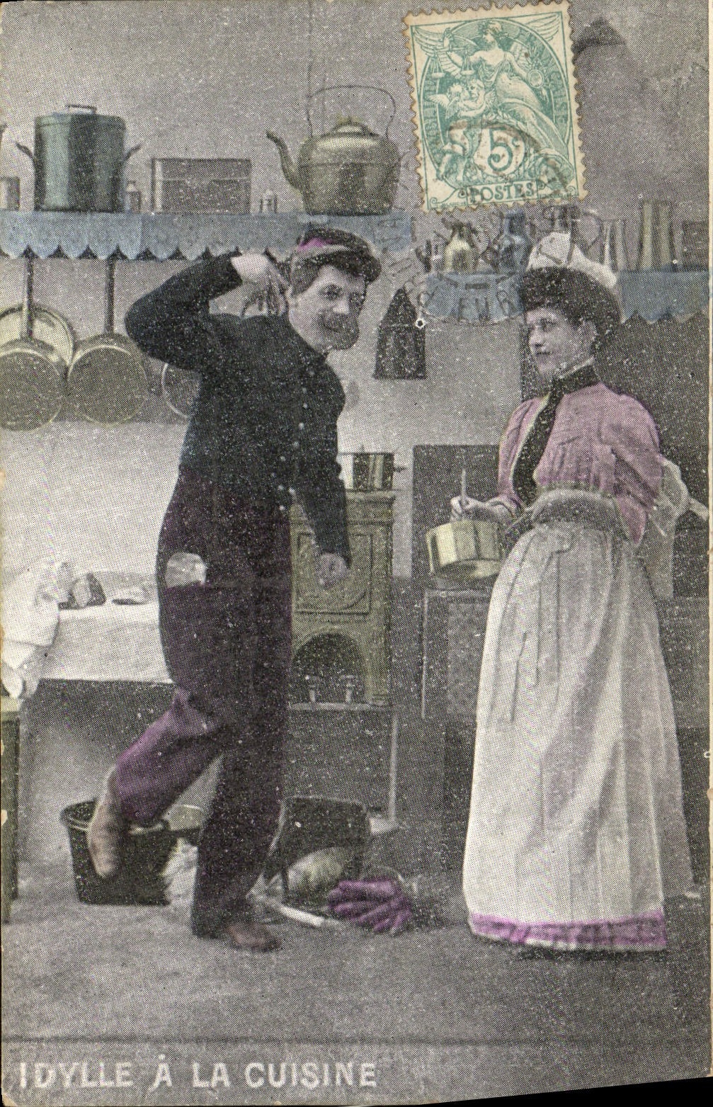 Idylle à la cuisine — scène de cuisine — éditeur non visible