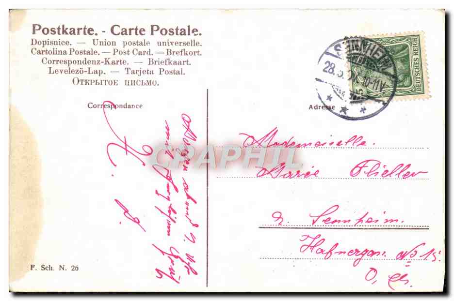 CPA Fantaisie Femme Nimm mich mit — Verso