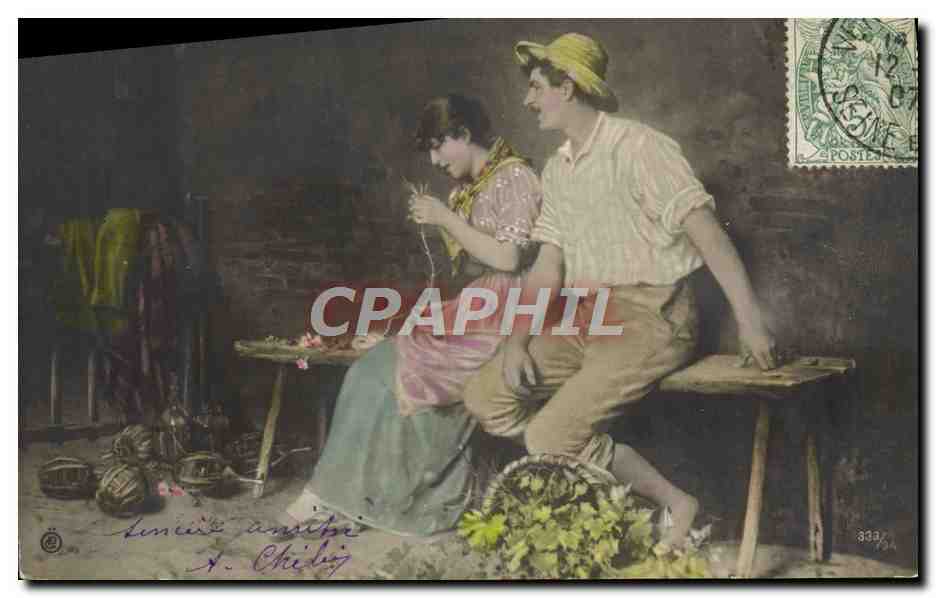 Jeune femme et homme — scène intime — A. Chilib