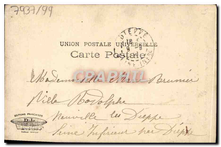 CPA Fantaisie Femme Sous la neige — Verso