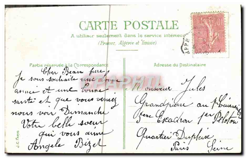 CPA Fantaisie Enfants La nourrice — Rückseite