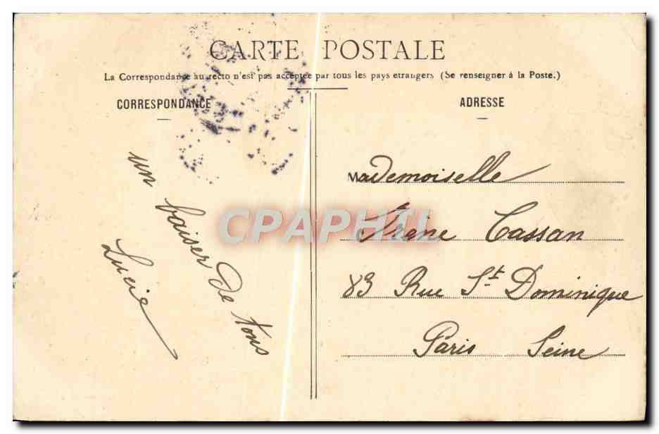 CPA Fantaisie Enfant Coq — Rückseite