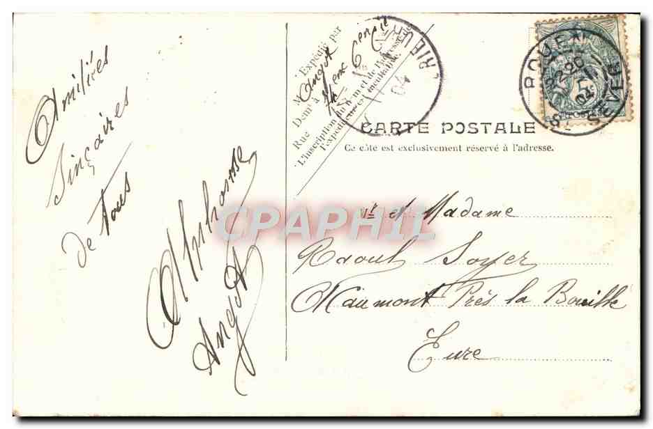 CPA Fantaisie Femme Souper champetre — Verso