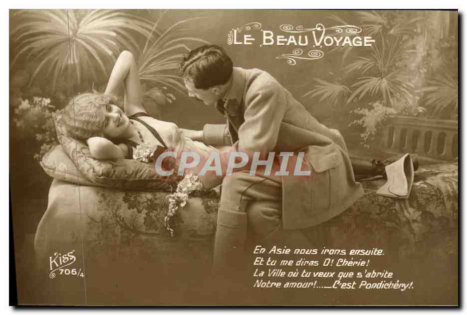 CPA Fantaisie Femme le beau voyage