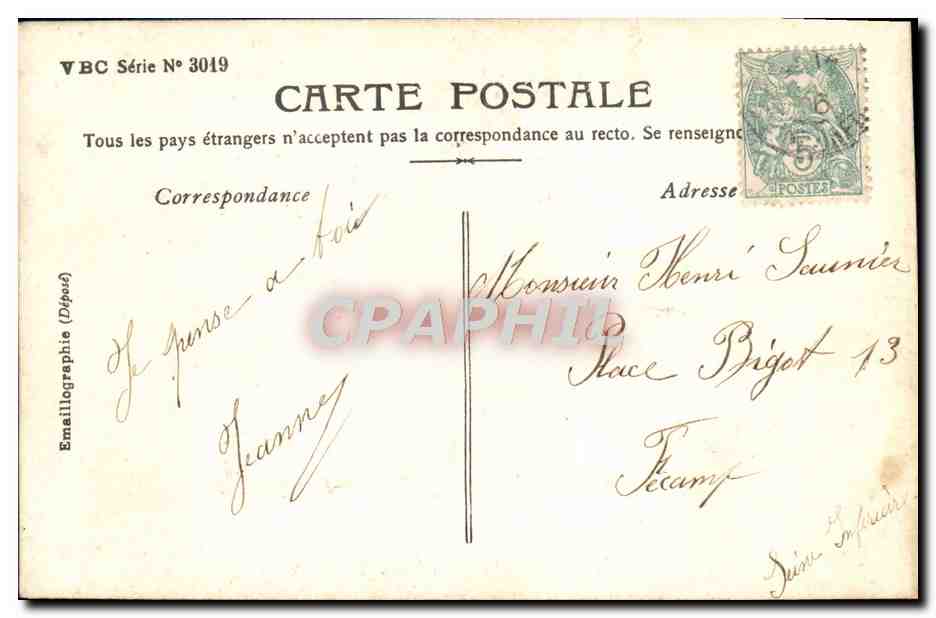 CPA Fantaisie Femme Les baisers — Verso