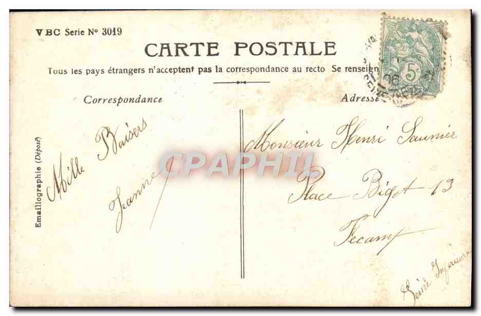 CPA Fantaisie Femme Les baisers — Rückseite