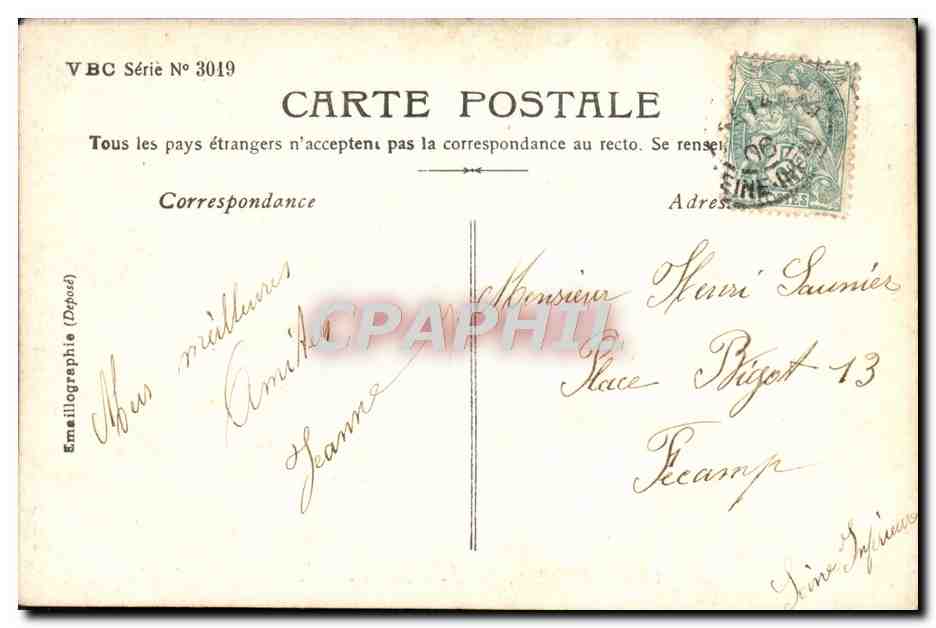 CPA Fantaisie Femme Les baisers — Rückseite