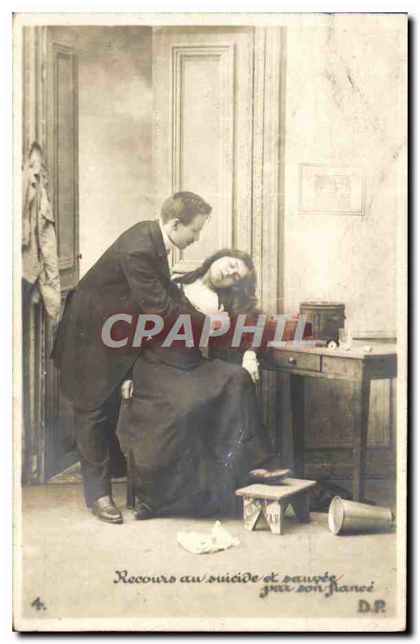 CPA Fantaisie Femme Rcours au suicide