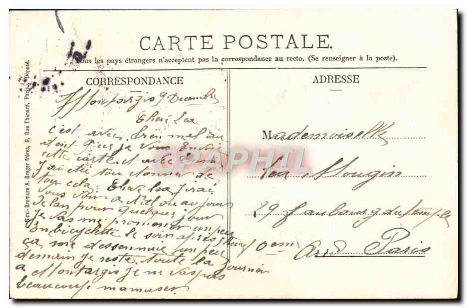 Le Menu de l'Amour — Le Rôti — éditeur A. Brager frères, n°3 — Reverso