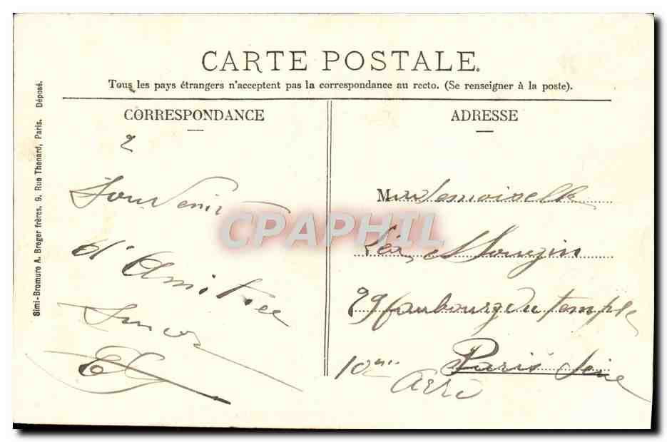 CPA Fantaisie Femme Le menu de l'amour L'entree — Rückseite