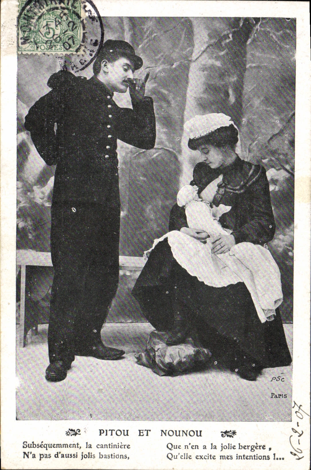CPA Fantaisie Femme Pitou et Nounou