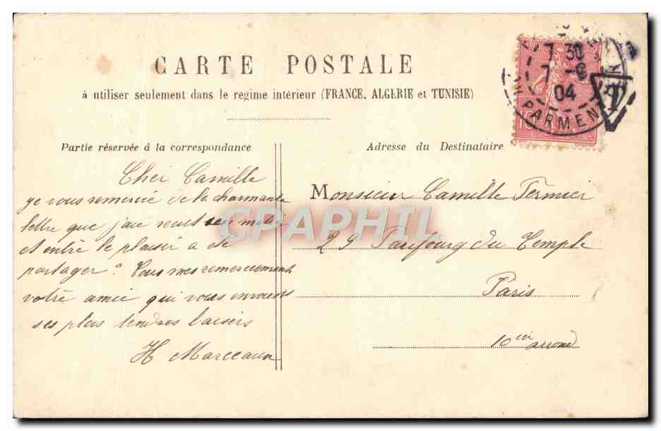 CPA Fantaisie Femme Galante aventure — Rückseite