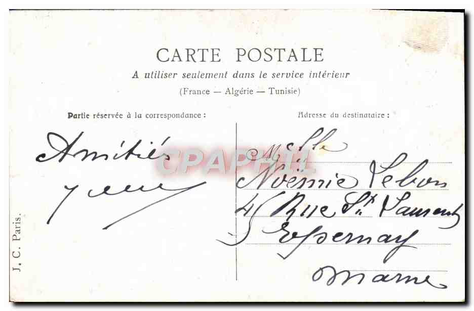CPA Fantaisie Femme Pitou et Ninou — Verso